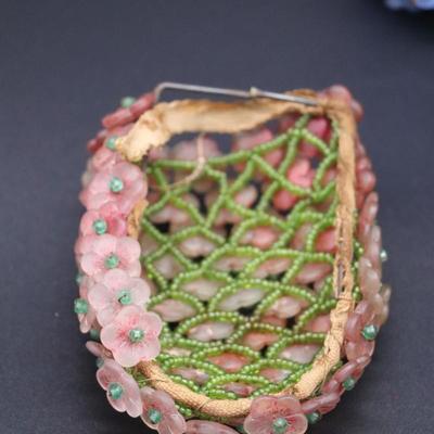 Lot of 5 Czechoslovakian Antique Flower Beaded Bulb Cover Lamp Shades