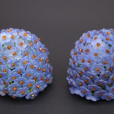 Lot of 5 Czechoslovakian Antique Flower Beaded Bulb Cover Lamp Shades