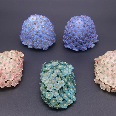 Lot of 5 Czechoslovakian Antique Flower Beaded Bulb Cover Lamp Shades