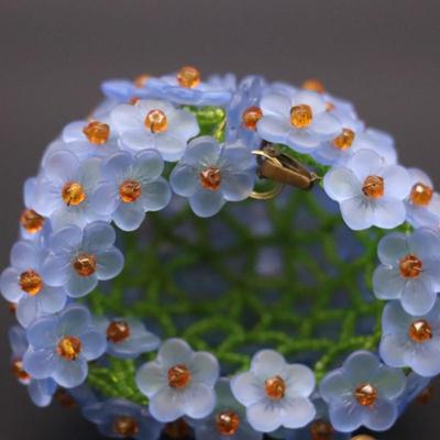 Lot of 5 Czechoslovakian Antique Flower Beaded Bulb Cover Lamp Shades
