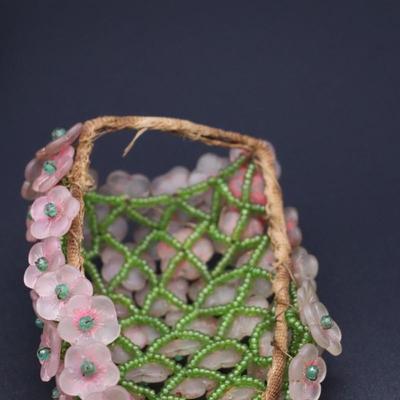 Lot of 5 Czechoslovakian Antique Flower Beaded Bulb Cover Lamp Shades