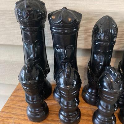 Jumbo Red and Black Chess Pieces
