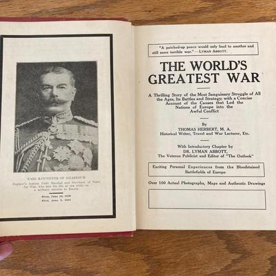 Antique book "The Worlds Greatest War" in fair condition