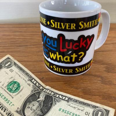 "Lucky or what!" vintage vegas mug