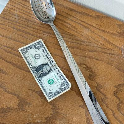 16" heavy metal spoon with ornate cut outs
