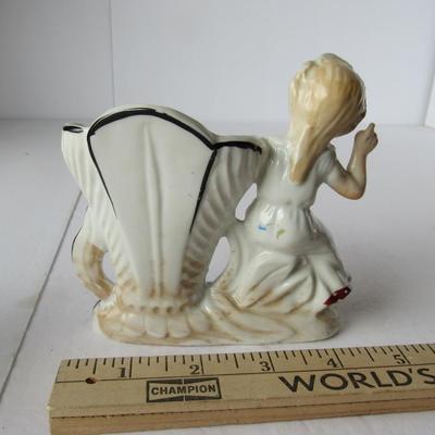 Lot 490:  Vintage Planter With Lady and Applied Rose