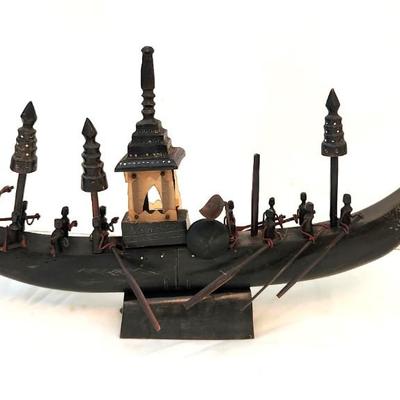 Lot #70  Siamese/Chinese Carved Dragon Ship