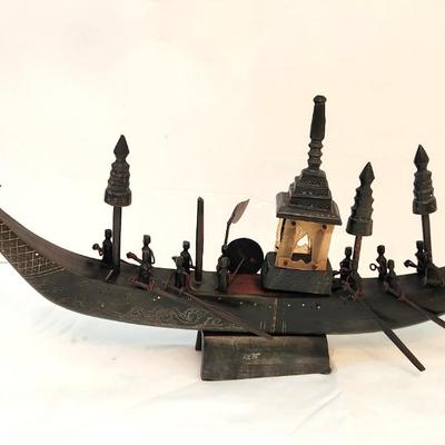 Lot #70  Siamese/Chinese Carved Dragon Ship