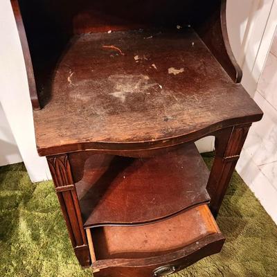 Lot #72  Vintage Mahogany Nightstand - needs a lot of love