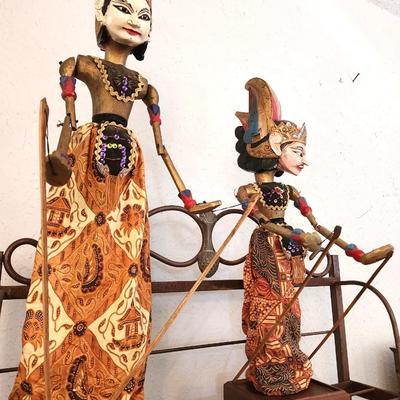 Lot #78  Pair of Vintage Balinese/Indonesian Rod Puppets