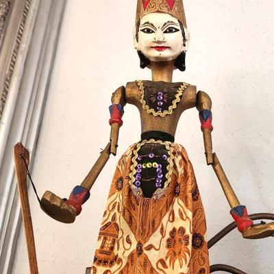 Lot #78  Pair of Vintage Balinese/Indonesian Rod Puppets