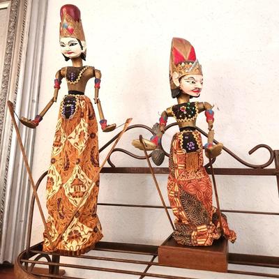 Lot #78  Pair of Vintage Balinese/Indonesian Rod Puppets