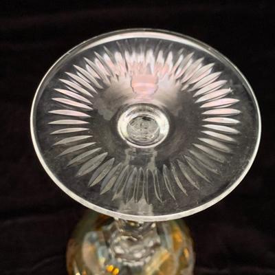 Three Sets of Small Colorful Etched Stemware (K-HS)