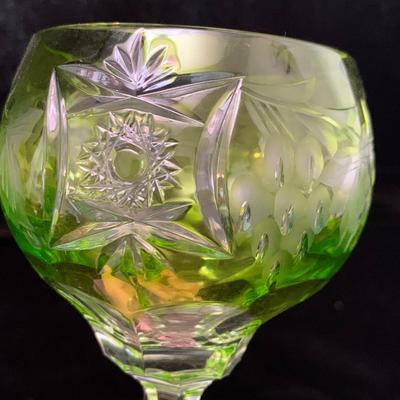 Three Sets of Small Colorful Etched Stemware (K-HS)