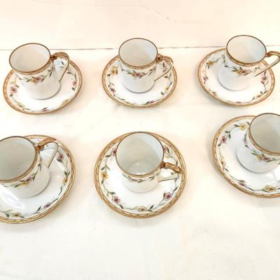 Lot #85 Set of 6 Nippon Demitasse cups/saucers