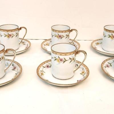 Lot #85 Set of 6 Nippon Demitasse cups/saucers