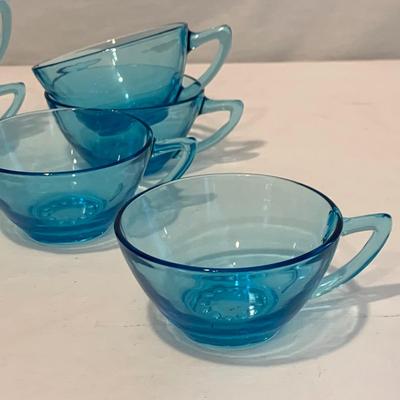Aqua Blue Glass Dish Set (K-HS)