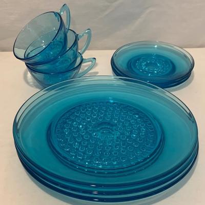 Aqua Blue Glass Dish Set (K-HS)