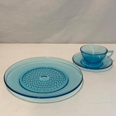 Aqua Blue Glass Dish Set (K-HS)