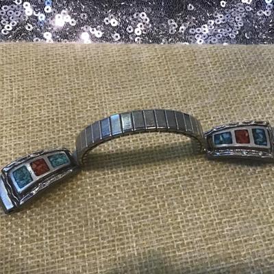 Turquoise and Red Coral Watch  Band