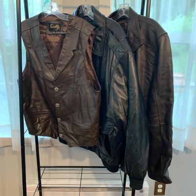Leather Vest & Jackets: Scully, Roundtree & Yorke, & IZOD, Men's XL (M-HS)