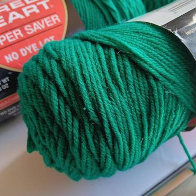 Seven Skeins of Red Heart yarn no dye 369 Jade color