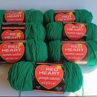 Seven Skeins of Red Heart yarn no dye 369 Jade color