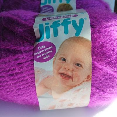 Seven Skeins of Lion Brand Jiffy Yarn 190 Mulberry Color