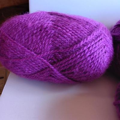 Seven Skeins of Lion Brand Jiffy Yarn 190 Mulberry Color