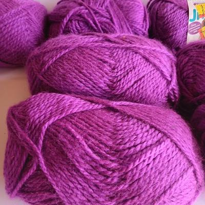 Seven Skeins of Lion Brand Jiffy Yarn 190 Mulberry Color