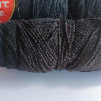Seven Skeins of Red Heart yarn Classic 12 Black color