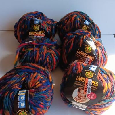 Seven Skeins of Landscapes yarn - multi - color wool blend -