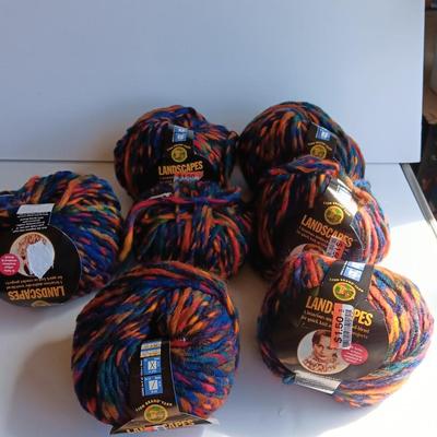 Seven Skeins of Landscapes yarn - multi - color wool blend -