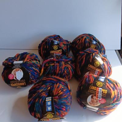 Seven Skeins of Landscapes yarn - multi - color wool blend -