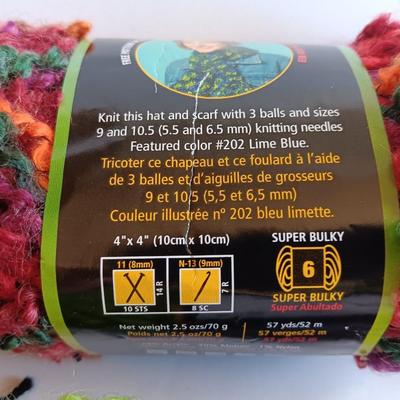 Variety of different colored skeins of yarn