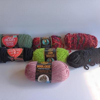 Variety of different colored skeins of yarn