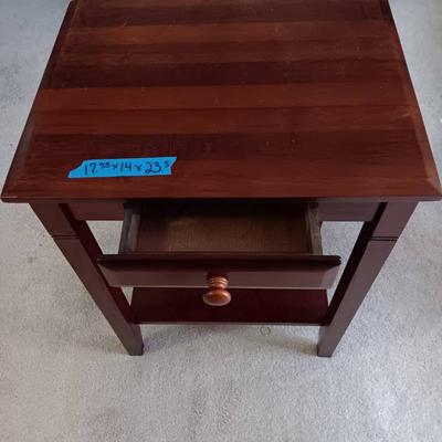 Wood Side Table with Single Drawer
