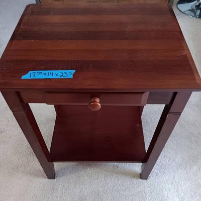 Wood Side Table with Single Drawer