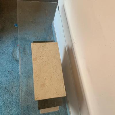 Glass and Stone Entryway Table