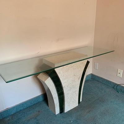 Glass and Stone Entryway Table