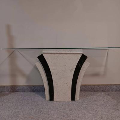 Glass and Stone Entryway Table