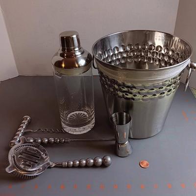 Champagne Bucket and Cocktail Mixer Shaker Set