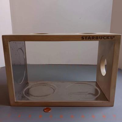 Starbucks Wood & Stainless Steel Flavored Syrup Dispenser Holder