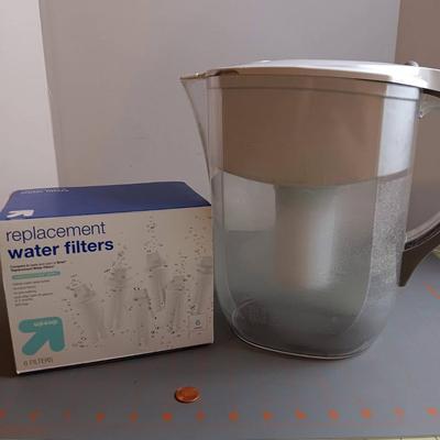 White Brita Water Pitcher with Up&Up Filters