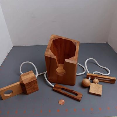 Wooden Wine Bottle Puzzle
