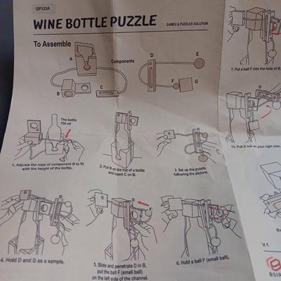Wooden Wine Bottle Puzzle