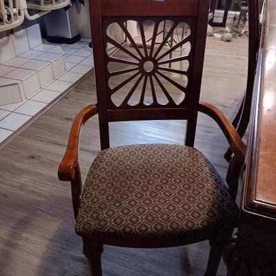 Solid Wood Table with 6 Matching Chairs