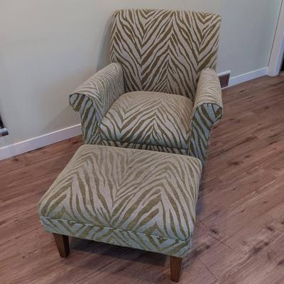 Zebra Armchair and Ottoman