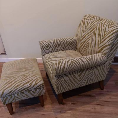 Zebra Armchair and Ottoman