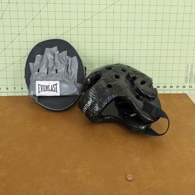 Boxing Mitt and Helmet